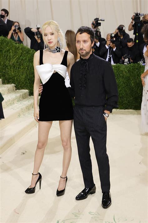 met gala 2020 ysl|Rosé & Anthony Vaccarello wearing Saint Laurent by .